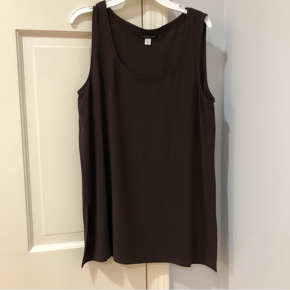 Eileen Fisher Dark Brown Sleeveless Top